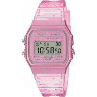 Casio F‑91WS‑4EF Γυναικείο Ψηφιακό Ρολόι με Ροζ Καουτσούκ Λουράκι